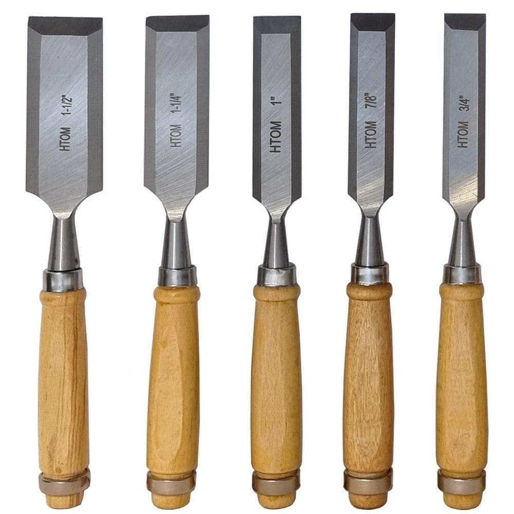 Kit 5 formão para entalhe 19 a 38mm aço forjado profissional
