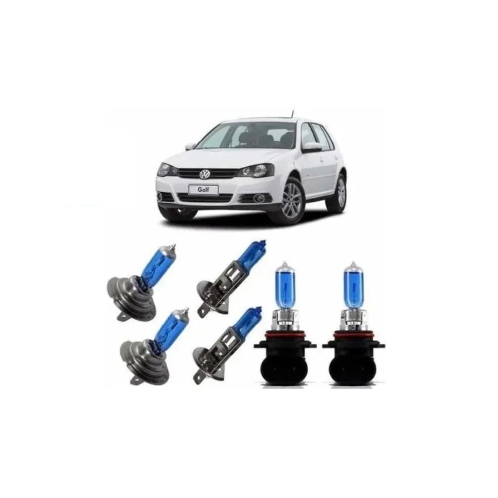 Kit lampada super branca farol e milha golf 2007 até 2013