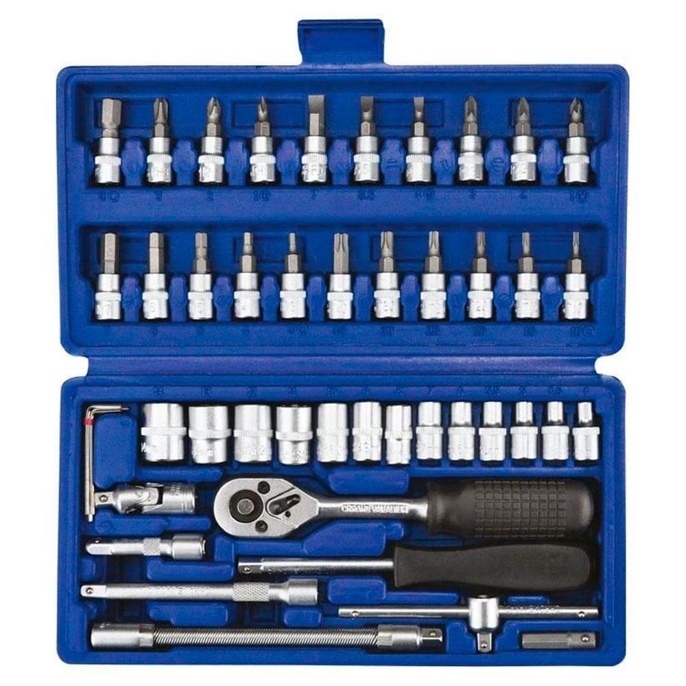 Jogo kit de ferramentas soquete catraca completa com maleta