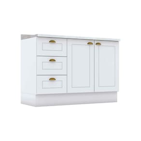 Balcão de Cozinha Americana p/ Pia 3 Gavetas e 2 Portas c/Tampo 120cm Branco - Henn