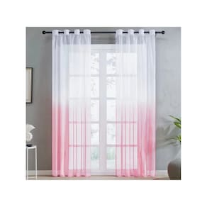 Conjunto de cortinas Degrade Sheer 140x220cm de poliéster rosa com anéis