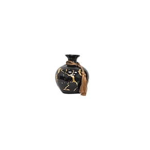 Conjunto de vasos e prato decorativo Black Golden XL