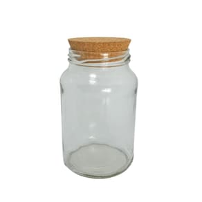 Kit 15 potes de vidro 600ml com rolha cortiça