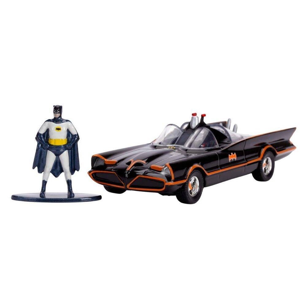 Miniatura batmóvel 1/32 1966 com boneco - jada toys