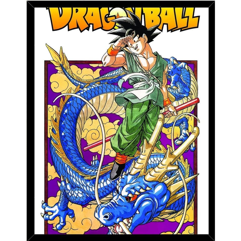 Pintura decorativa Dragon Ball Goku 30x40cm Moldura de madeira