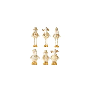 Pacote de 3 bonecas de Natal com luzes LED de 55 cm de altura