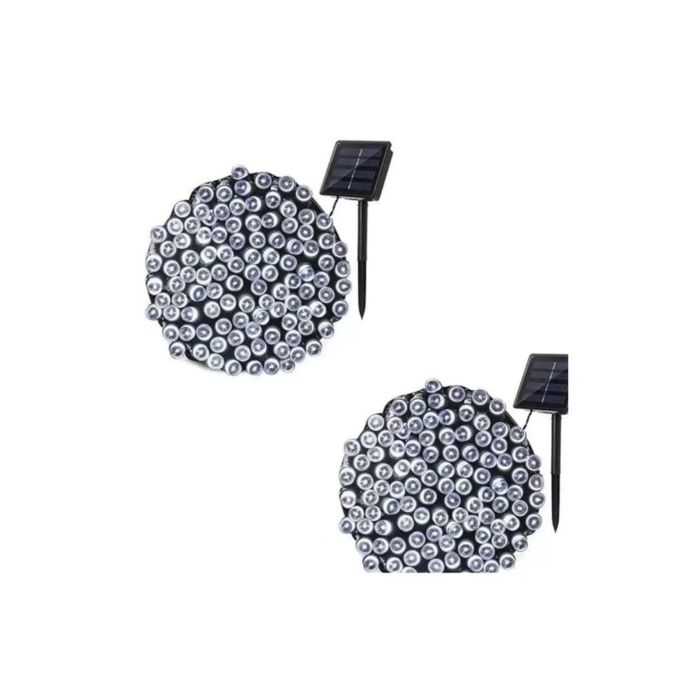 Guirlanda de Natal com luzes solares de 10 metros, 100 LED, pacote x2