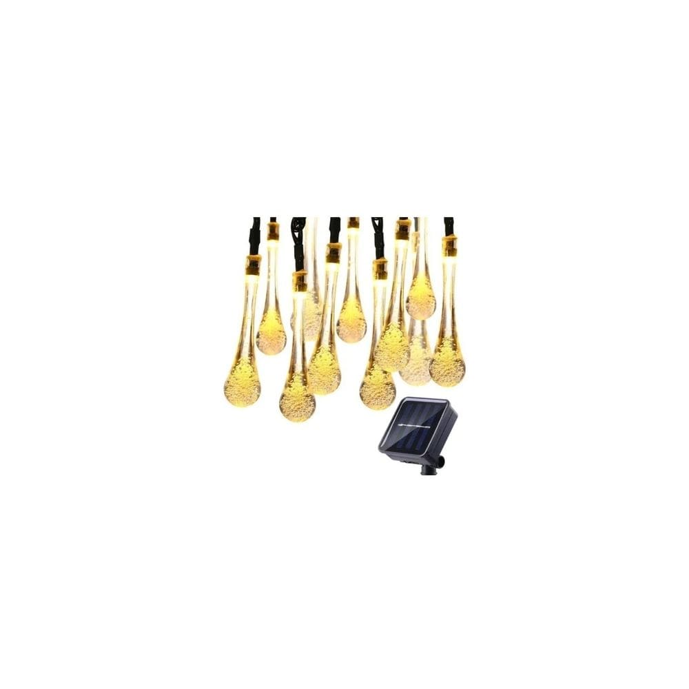 Luzes solares Garland Drops Decoration Warm Lighting