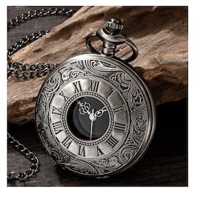 Relógio de bolso vintage com números romanos de quartzo para casal