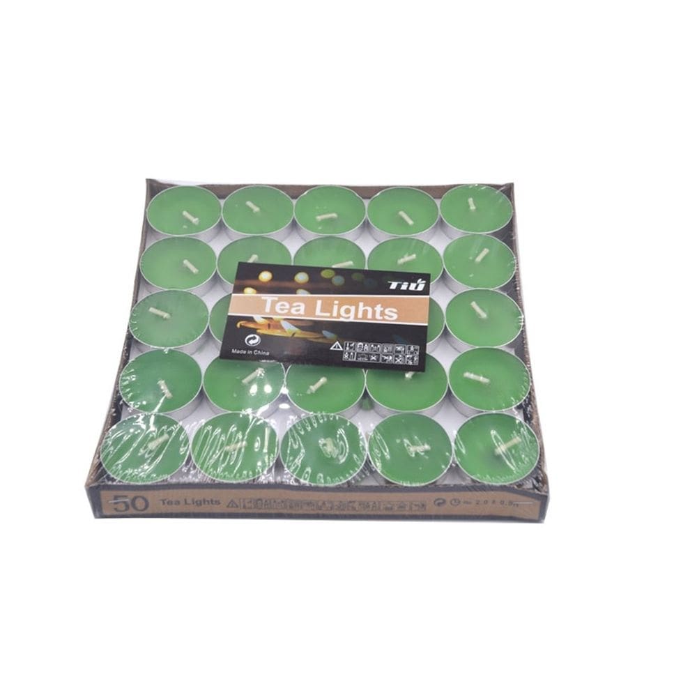 Conjunto de velas à luz de chá de 50 0,9 x 3,5 cm verdes