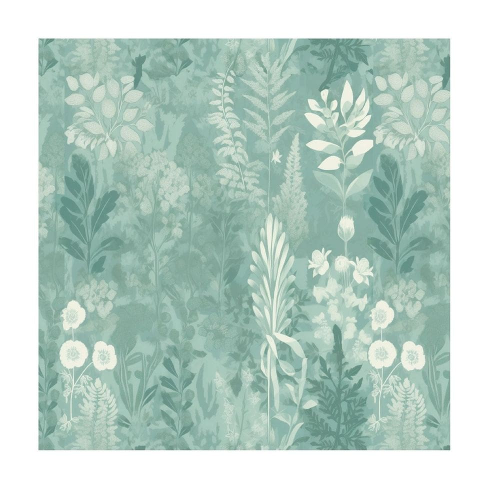 Papel de parede texturizado Pared Viva Green Water Flower 1,04x2,70m