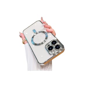 Capa magnética Magsafe para  15 Pro Max Silver