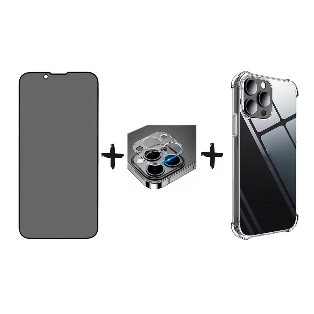 Capa + Filme de tela antio + Vidro de câmera para 13 Pro