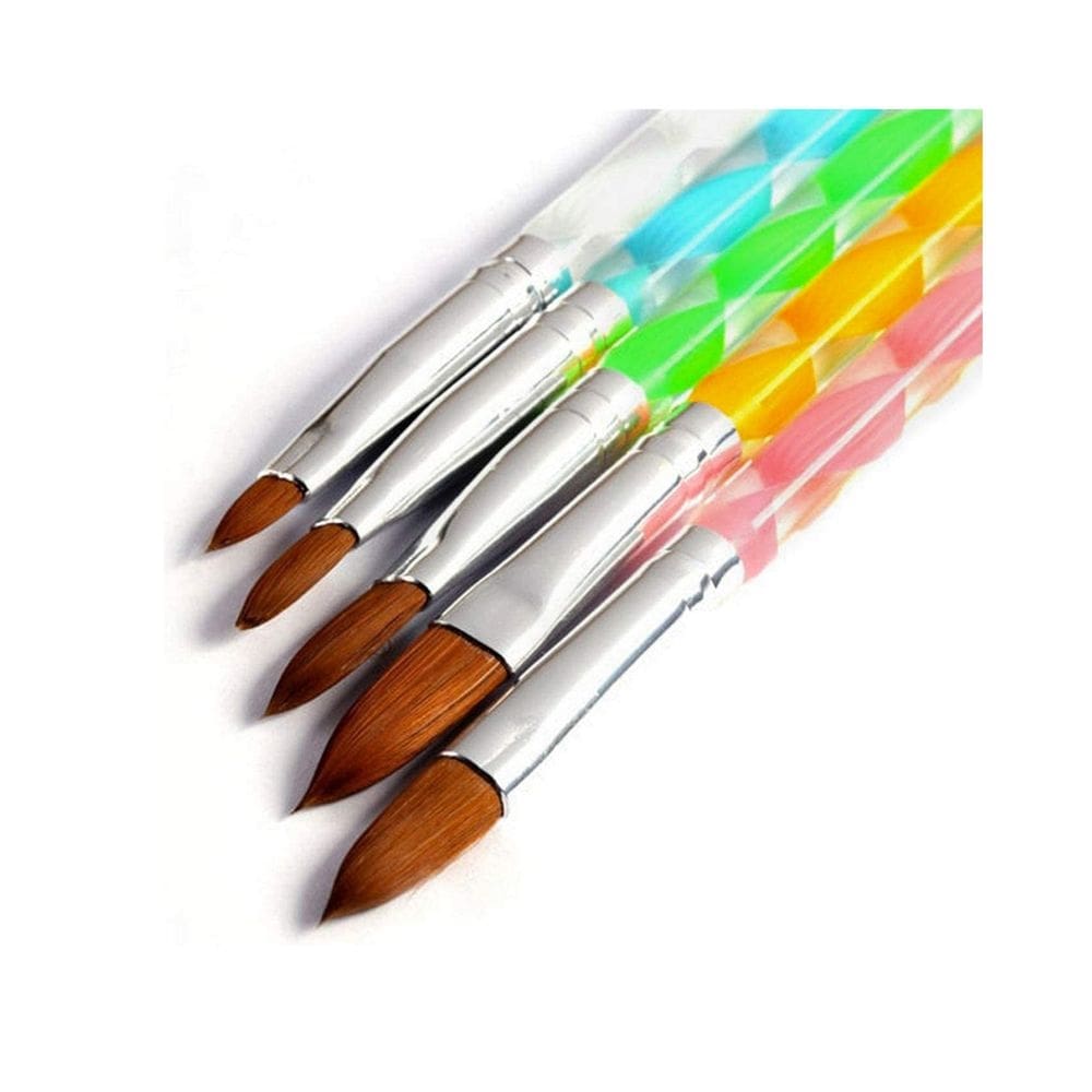 Kit de pincéis de unhas de acrílico, 5 pincéis de manicure para arte de unhas