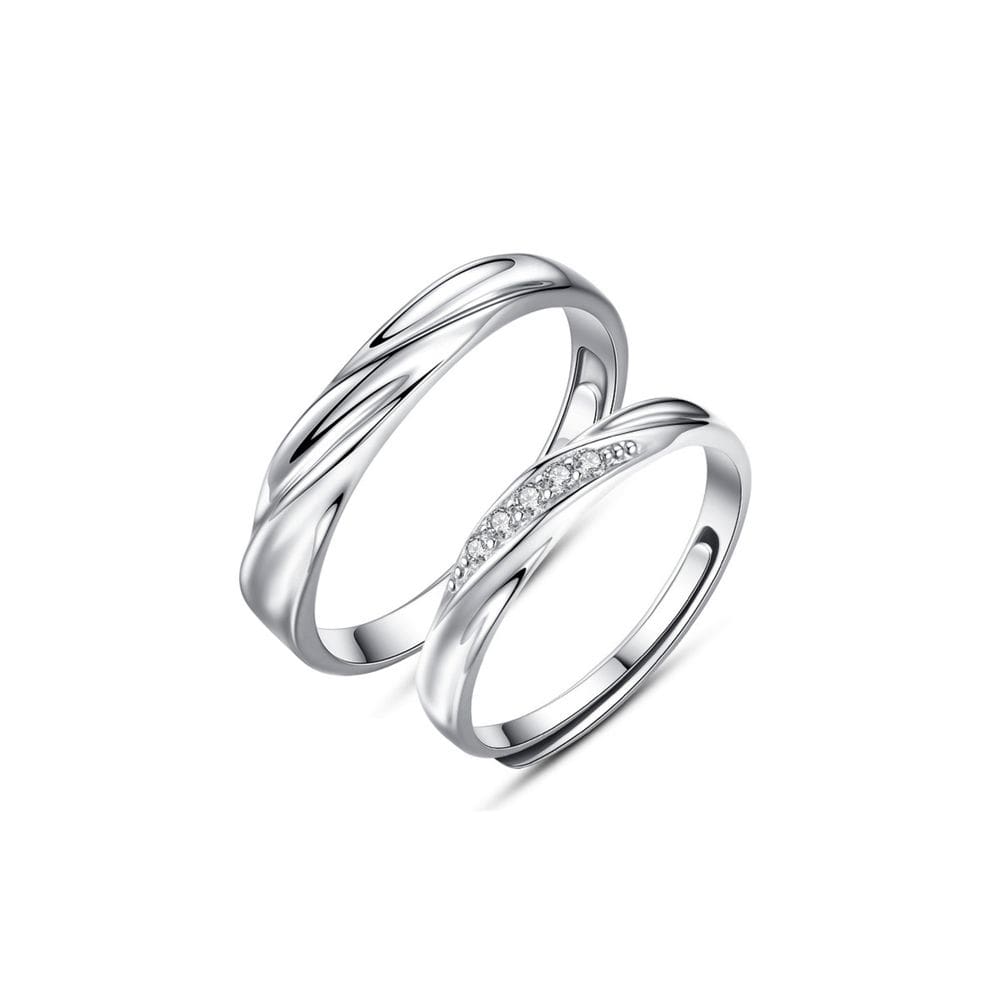 Anel Couple ajustável Love Illusion 925 banhado a prata