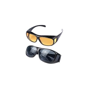Lentes HD n Day and Night 2x1 para dirigir - pretas