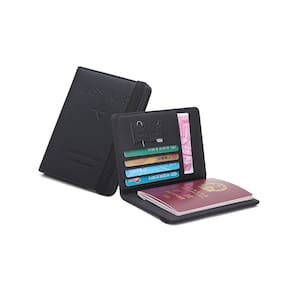 Estojo porta-passaporte com proteção RFID preta PS212
