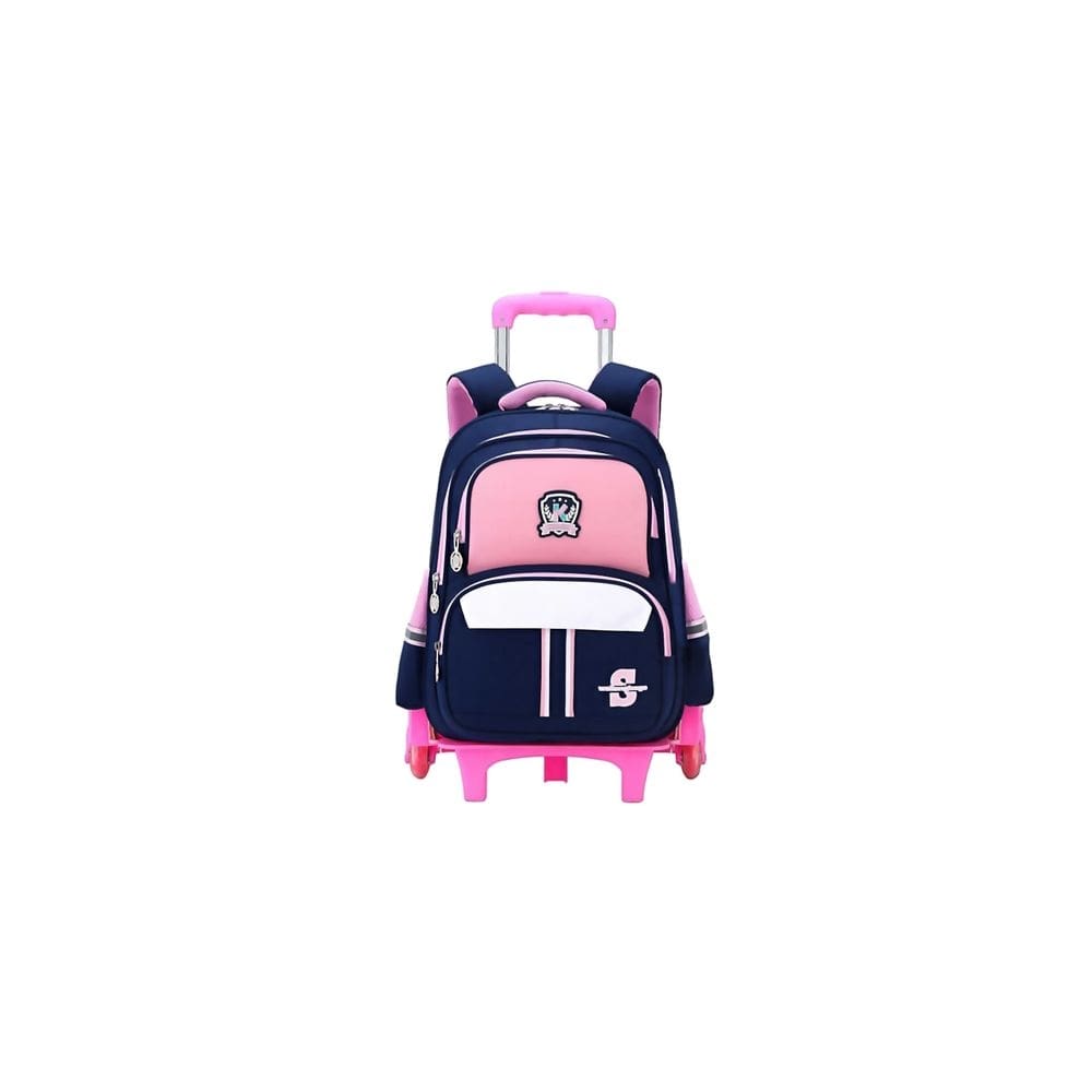 Mochila escolar com carrinho para meninas de nylon impermeável