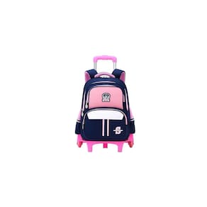 Mochila escolar com carrinho para meninas de nylon impermeável