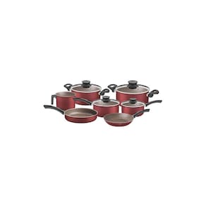 Jogo De Panelas Paris Texture Alumínio Revestimento Antiaderente Starflon Vermelho 7 Pçs