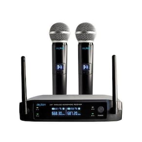 Microfone Sem Fio Leson Ls902 Duplo Plus Digital Preto [f002]
