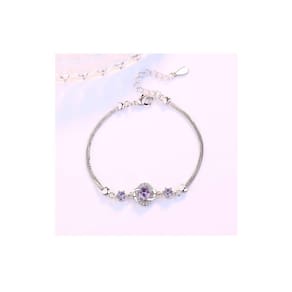 Pulseira banhada a prata 925 com design Lucky Flower