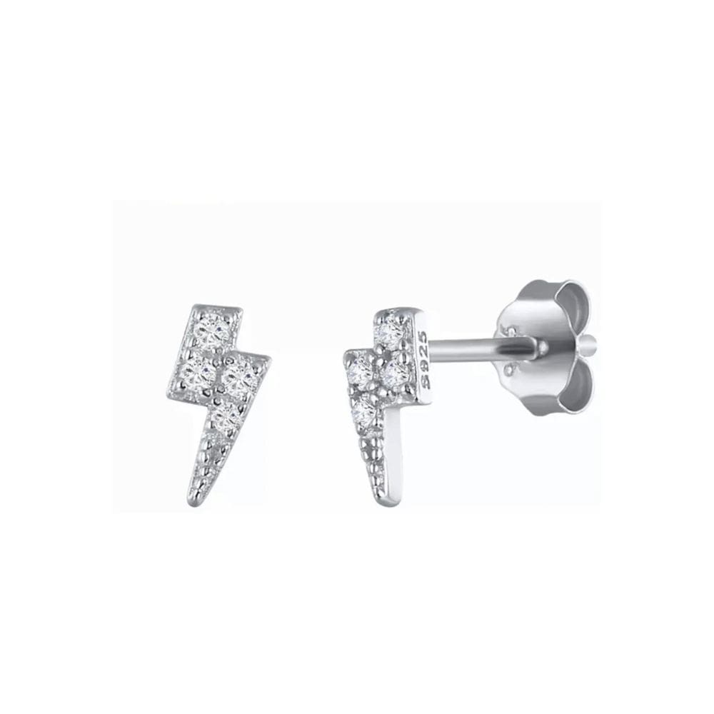 Brincos Lightning Zircon Hoops em prata 925 2,5 g