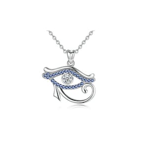 Colar de prata 925, joias Eye of Horus para mulheres com presente B