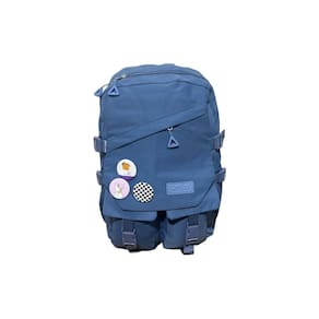 Mochila escolar impermeável de grande capacidade azul para jovens