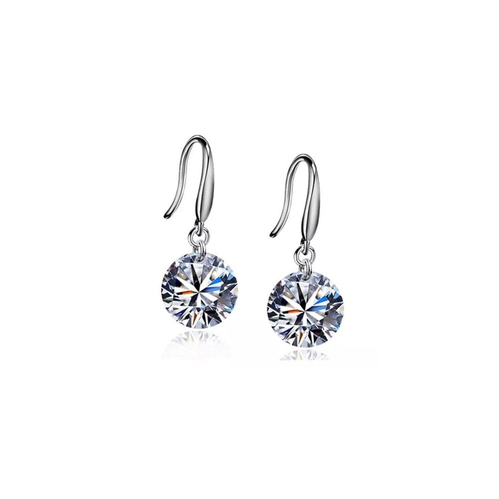 Brincos Crystal Night Silver Hoops 2,5 cm x 1,5 cm