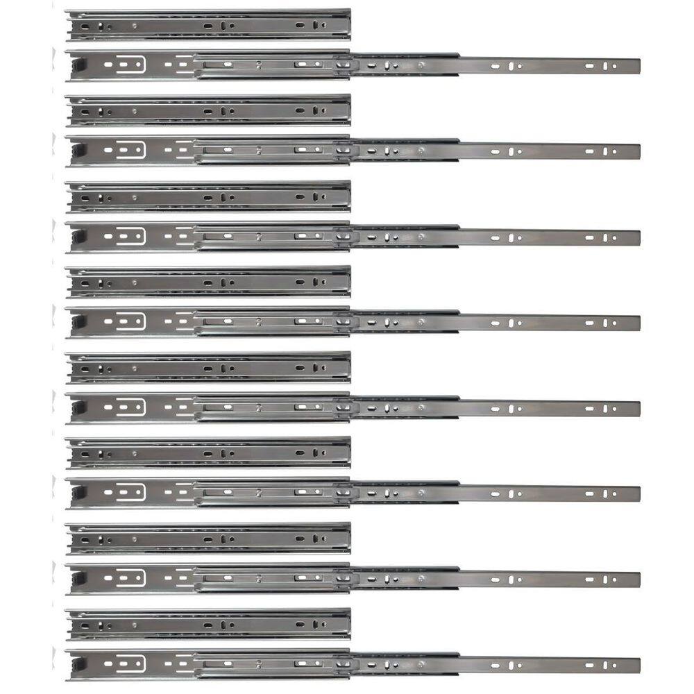 Kit 16 corrediças telescópicas 35cm 25kg para gaveta 8 pares