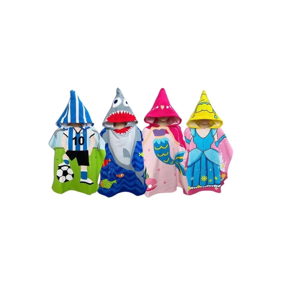 Toalha de banho de praia com capuz para crianças Mermaid Design