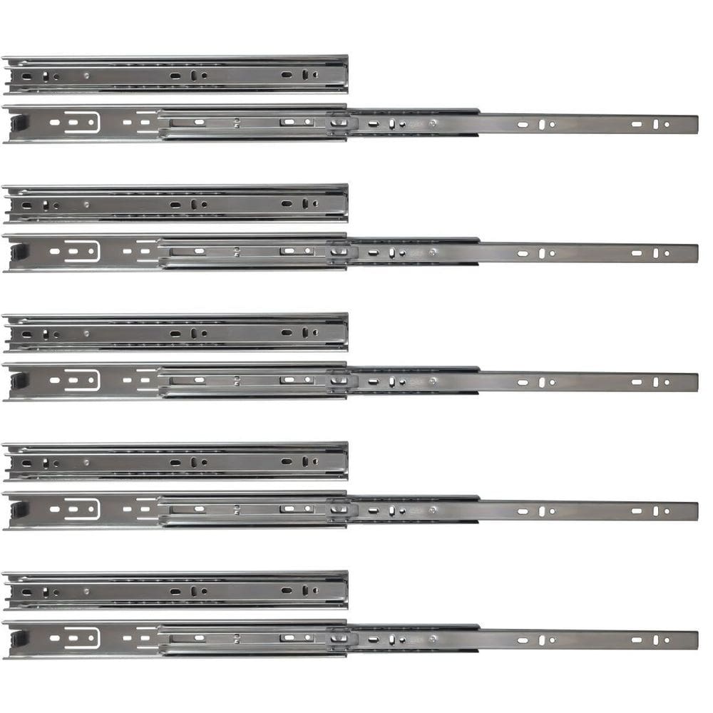 Kit 10 corrediças telescópicas 30cm 25kg para gaveta 5 pares