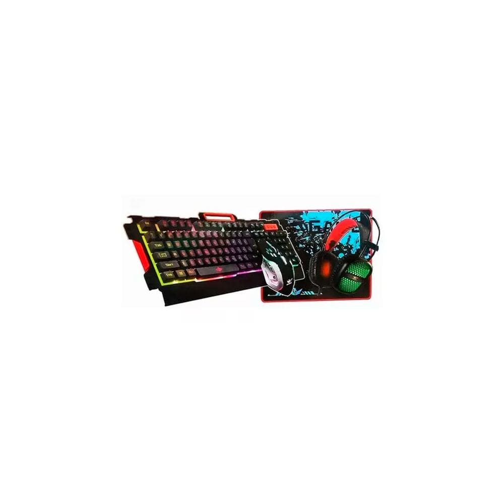 Gamer Kit Yelandar 4 em 1 com teclado e fone de ouvido e mouse pad