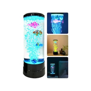 Lâmpada de lava, luzes LED de tanque de peixes com enfeite de peixe