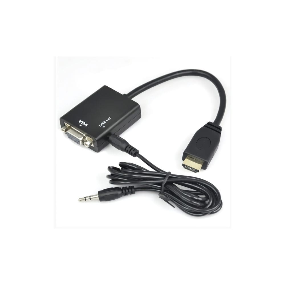 Adaptador HDMI para VGA com cabo de 25 cm e som de alta qualidade