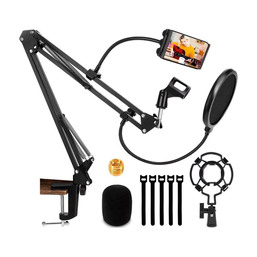 Kit de suporte de braço para microfone condensador, gravação em estúdio