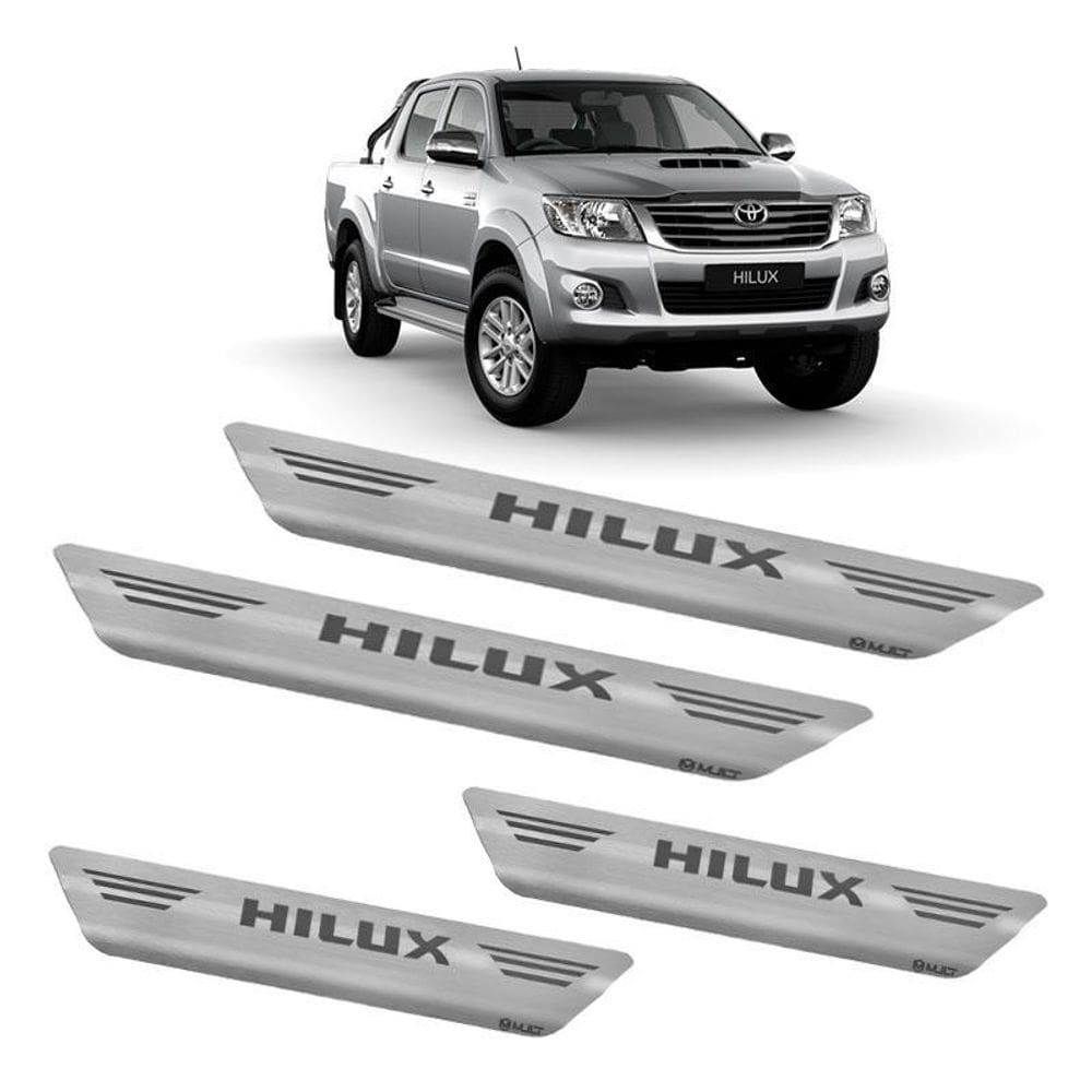 Soleira aço inox escovado porta mult hilux 05/15