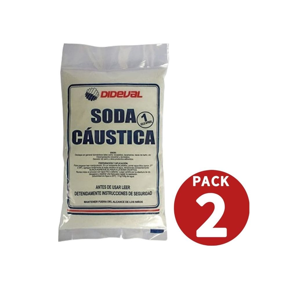 Saco de 1 kg de pérolas de soda cáustica, pacote com 2