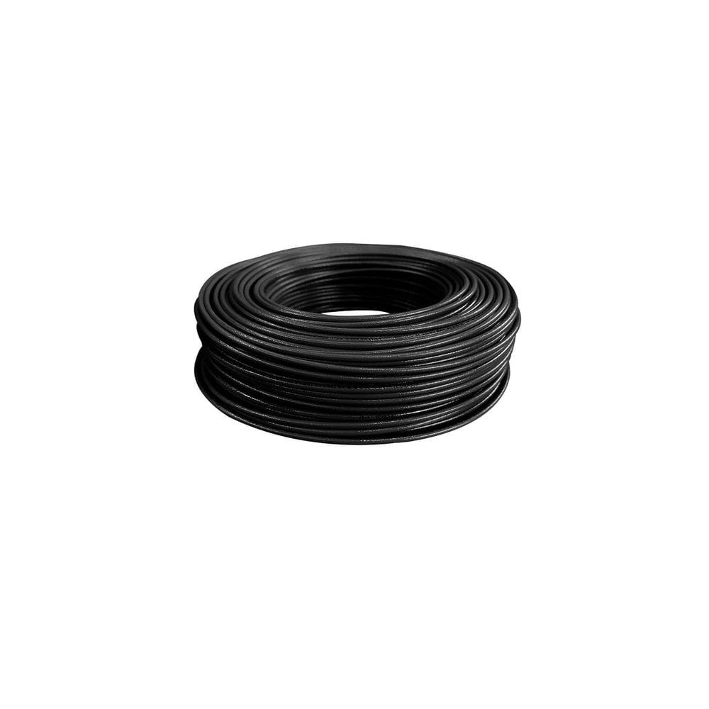 Cabo THHN #8 AWG preto em rolo de 100m