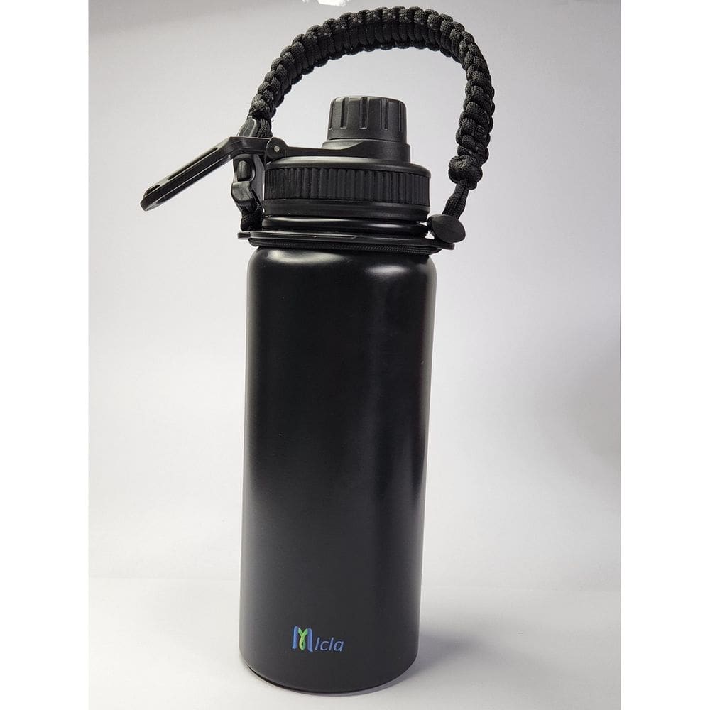 Garrafa de água isolada genérica de 600 mL com alça de corda Paracord