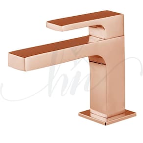 Torneira de pia para banheiro quadrada luxo rose bica baixa