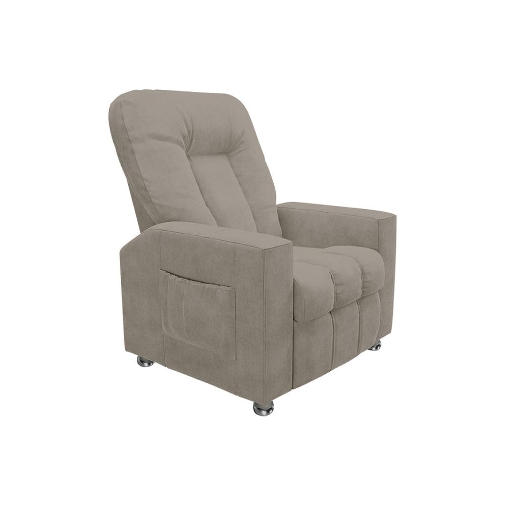 Poltrona do Papai Reclinável Para Cinema Sora Veludo Capuccino FH1 - D`Rossi