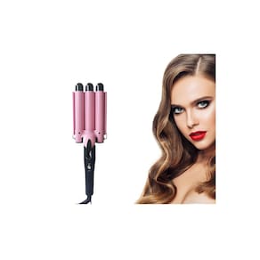 Modelador de cabelo Waver Pink Professional 3 barris 23mm de cerâmica