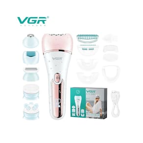Depiladora de cabelo elétrica VGR 6 em 1 para mulheres - rosa