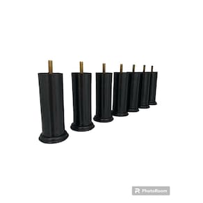 Kit 12 Pés Pretos  para Cama Box Quenn 12cm Altura
