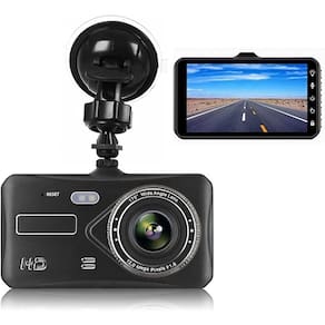 Câmera DVR de carro DS04 Full HD 1080p 170° de grande angular - preta