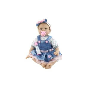 Boneca Reborn Baby Doll realista de silicone macio de 55 cm com acessórios