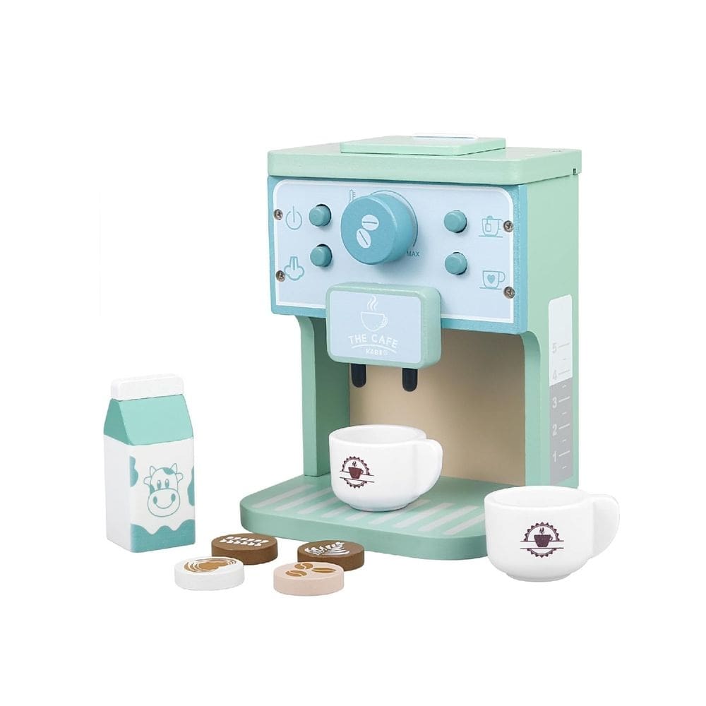 Brinquedo didático Montessori para cafeteira de café expresso de madeira