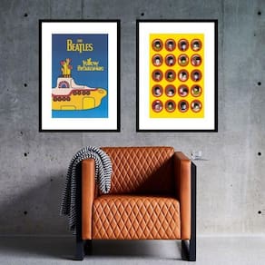 Kit 2 Quadros Beatles Yellow Submarine - 60X48Cm